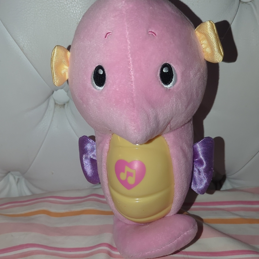 Mine Pink and Yellow Musical Seahorse Plush
